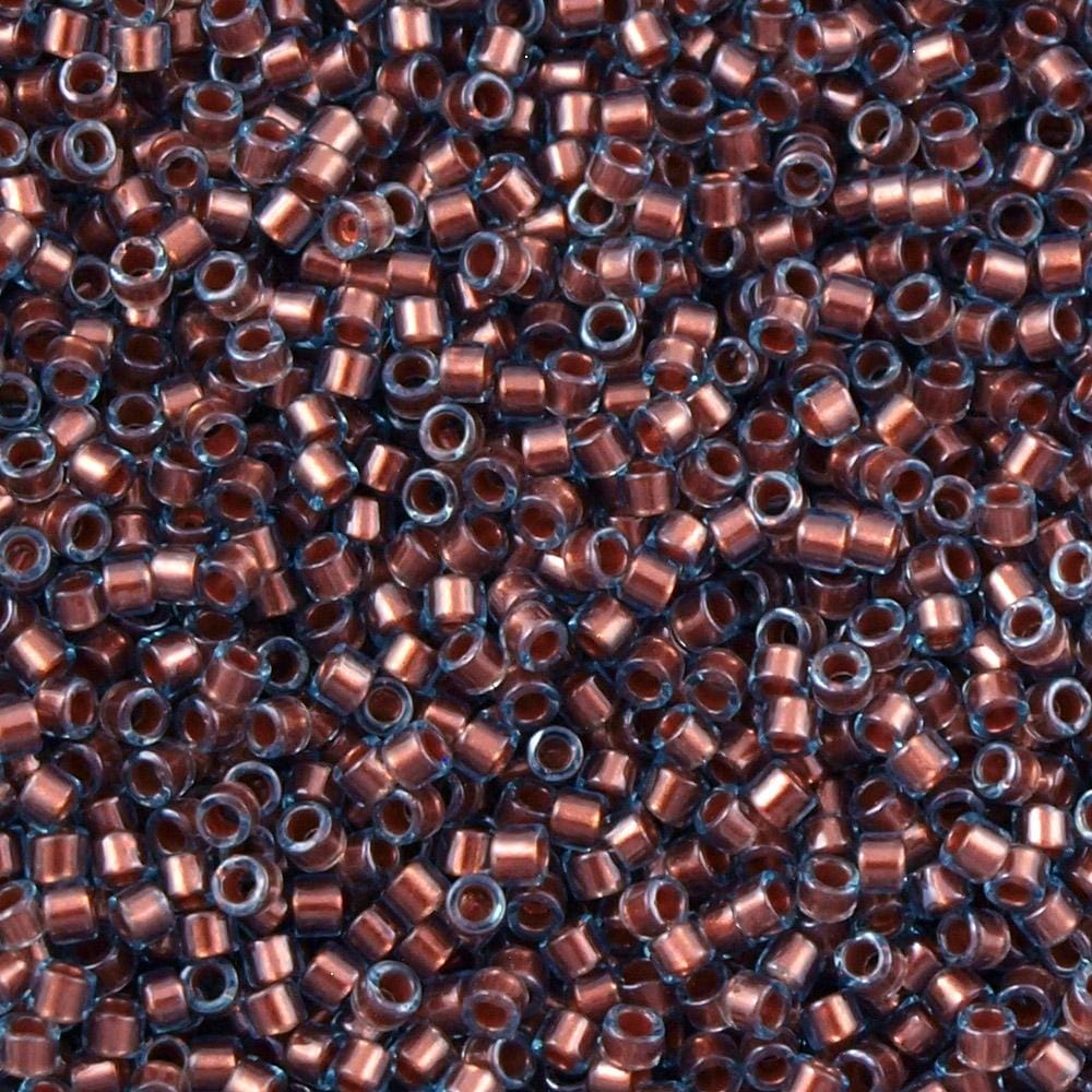 DB1706 - Copper Pearl Lined Aqua, Miyuki Delica 11/0