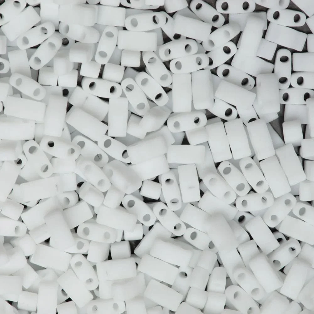 Miyuki Half Tila Beads HTL0402F White Opaque Matted