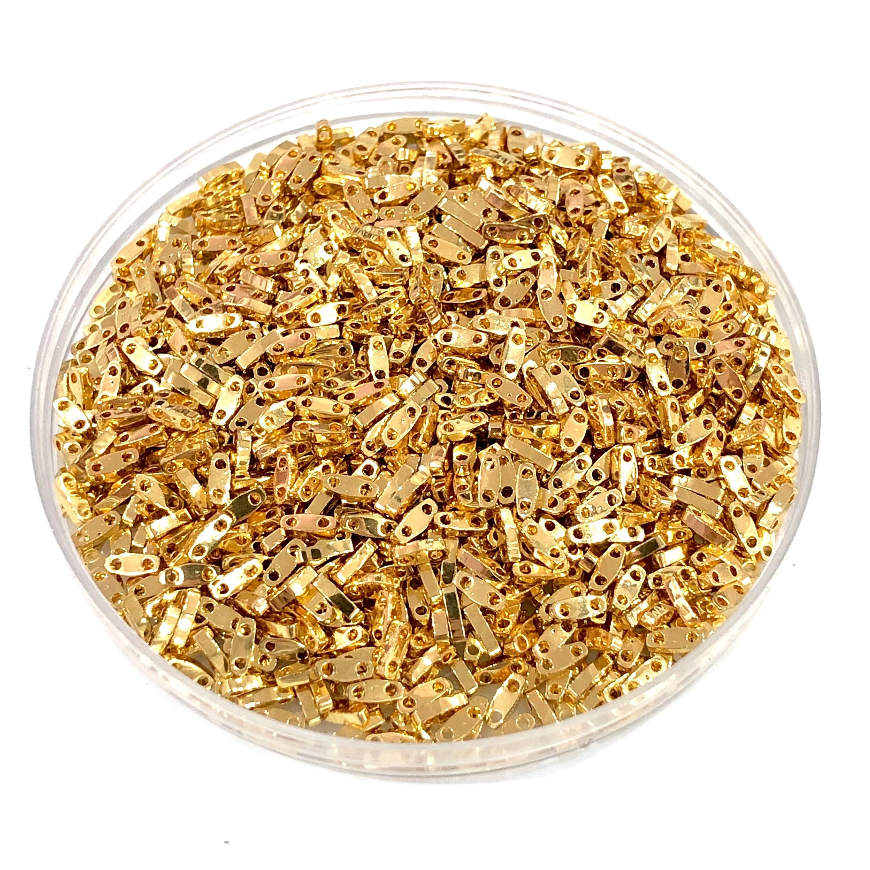 Miyuki Quarter Tila Beads 0191 24KT Gold Plated, - Image 2