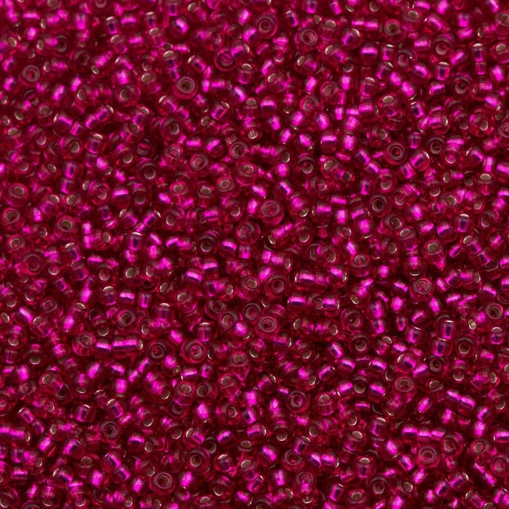 Miyuki Seed Beads 11/0 Dyed Silver Dyed Raspberry,1436-NEW!!!