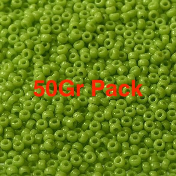 Miyuki Seed Beads 11/0 Opaque Chartreuse, 0416 - Image 2