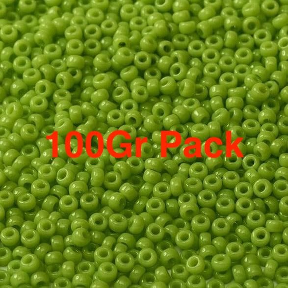 Miyuki Seed Beads 11/0 Opaque Chartreuse, 0416 - Image 3