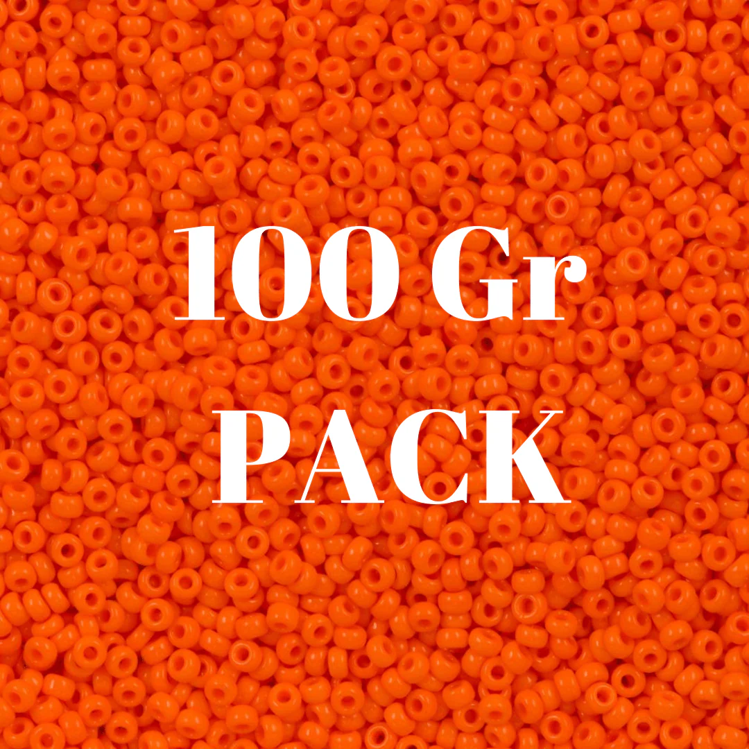 Miyuki Seed Beads 11/0 Opaque Orange, 0406 - Image 2
