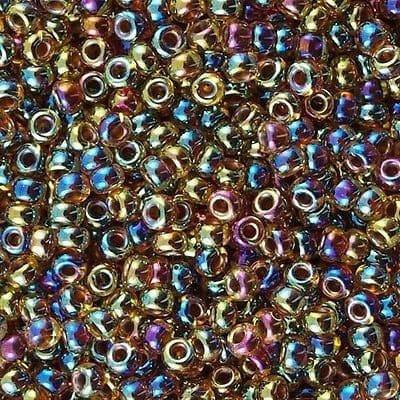 Miyuki Seed Beads 15/0, 0357 - Root Beer Lined Light Topaz AB, 10 Gr