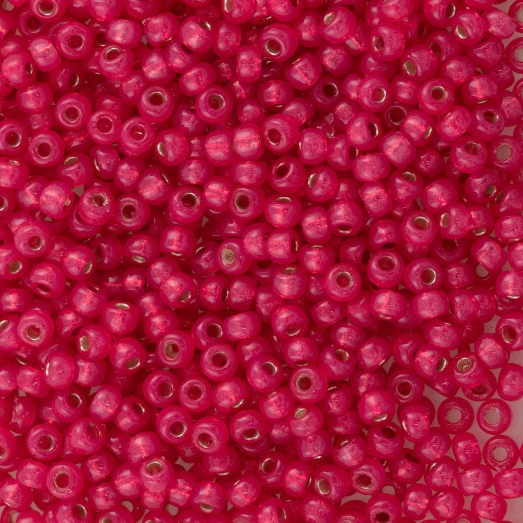 Miyuki Seed Beads 8/0  Duracoat Dyed Hibiscus Silver Lined Alabaster 4239-NEW!!!