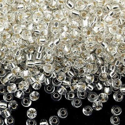 Miyuki Seed Beads 8/0 Silver Lined Crystal , 0001