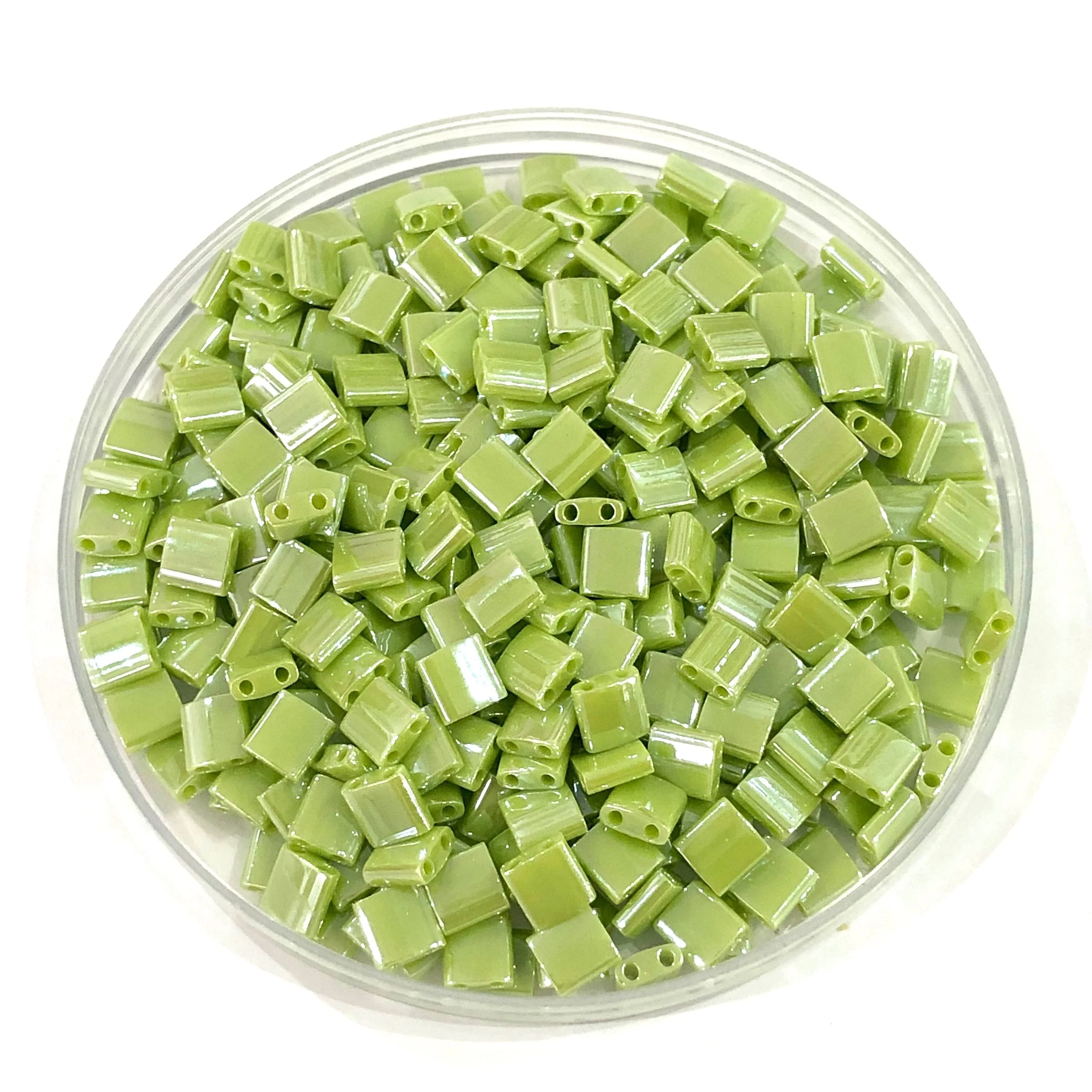 Miyuki Tila Beads TL0439 Opaque Chartreuse Luster, - Image 2