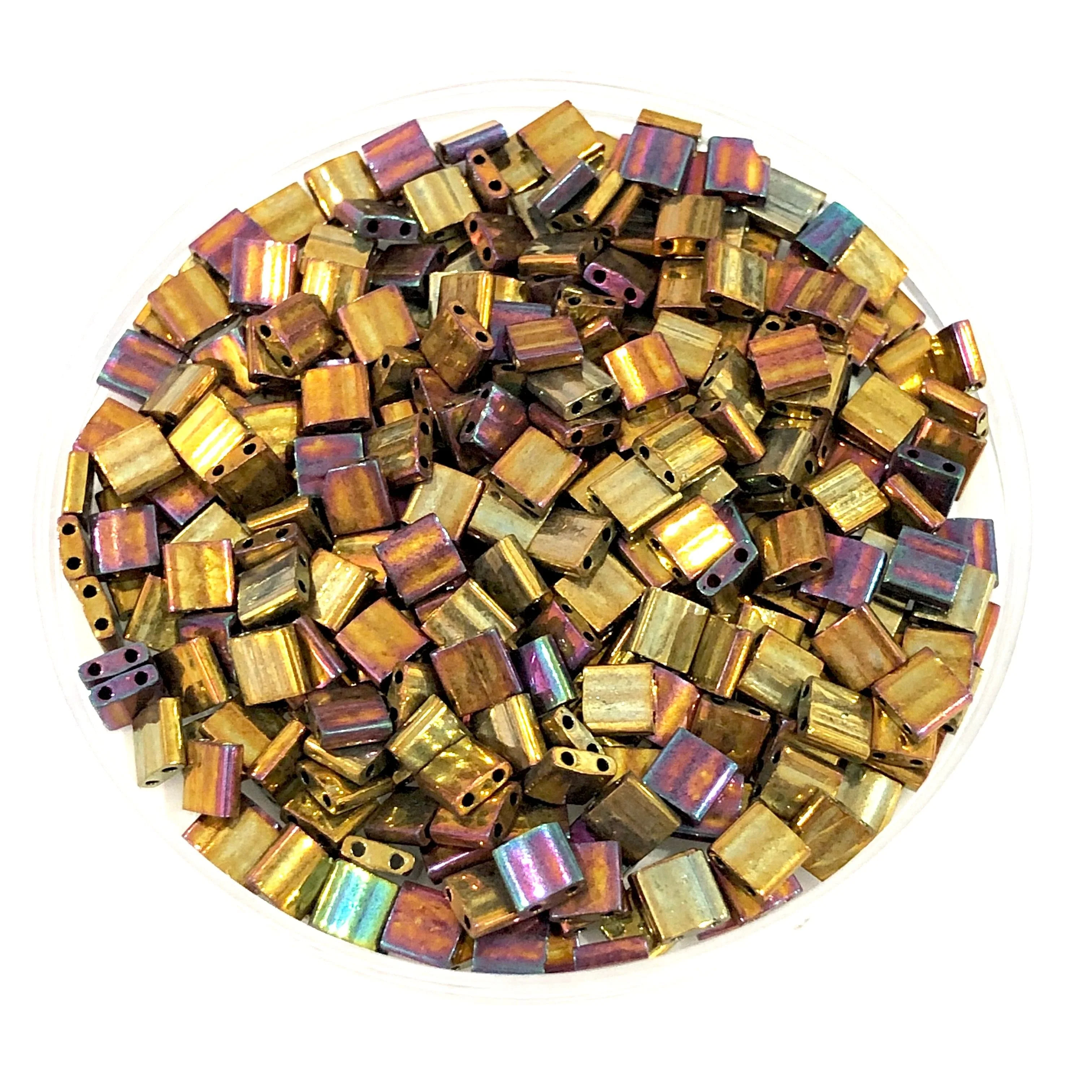 Miyuki Tila Beads TL0462 Metallic Gold Iris, - Image 2