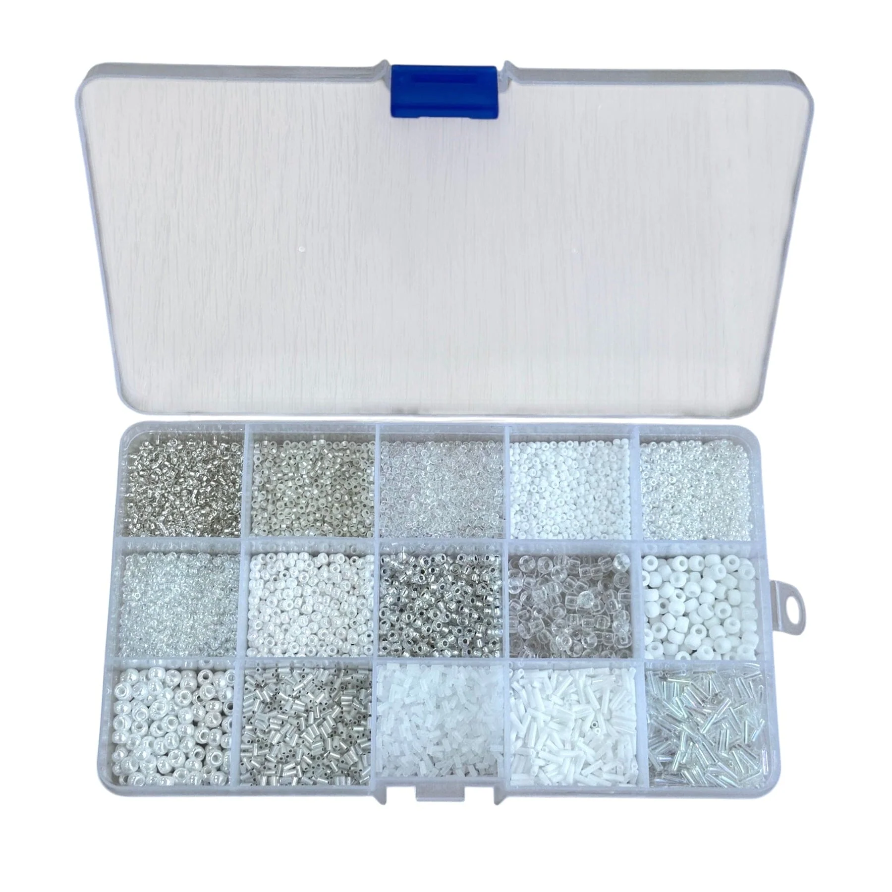 Miyuki Whites Collection – Elegant Seed Beads & Bugles Set in Organizer Box 15 Colors - Image 4