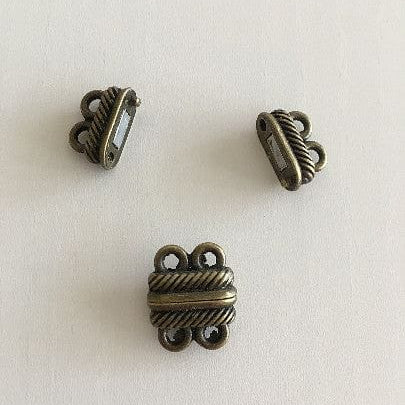 Multi Strand Magnetic Clasp Antique Gold Plated-2 Loop