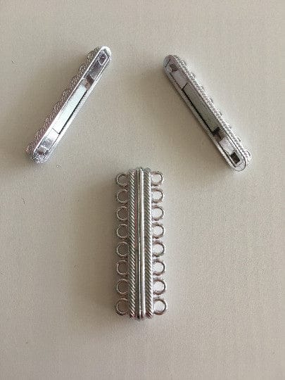 Multi Strand Magnetic Clasp Silver Plated-8 Loop