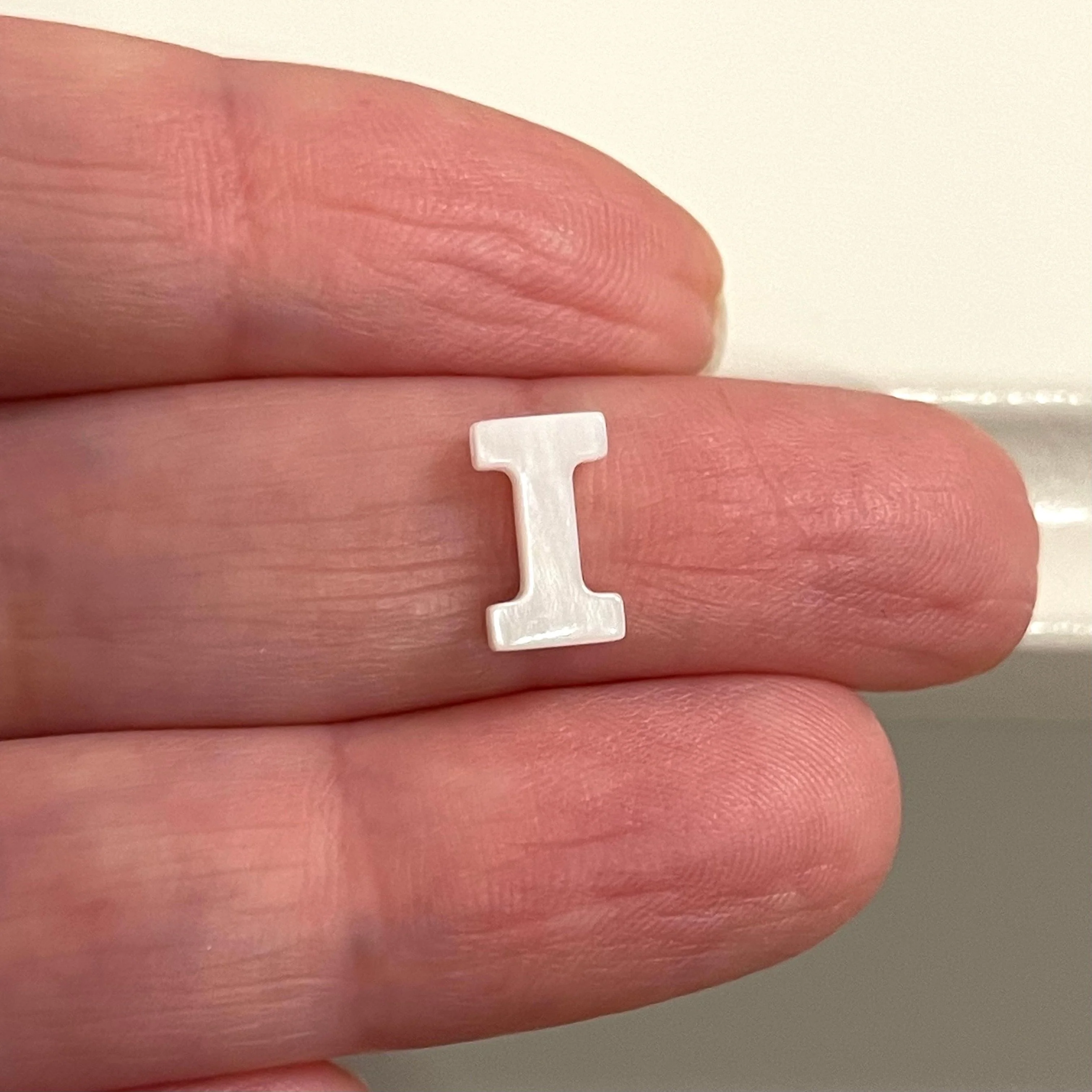 Natural Mother Of Pearl Double-Sided Initial Charms - Image 11