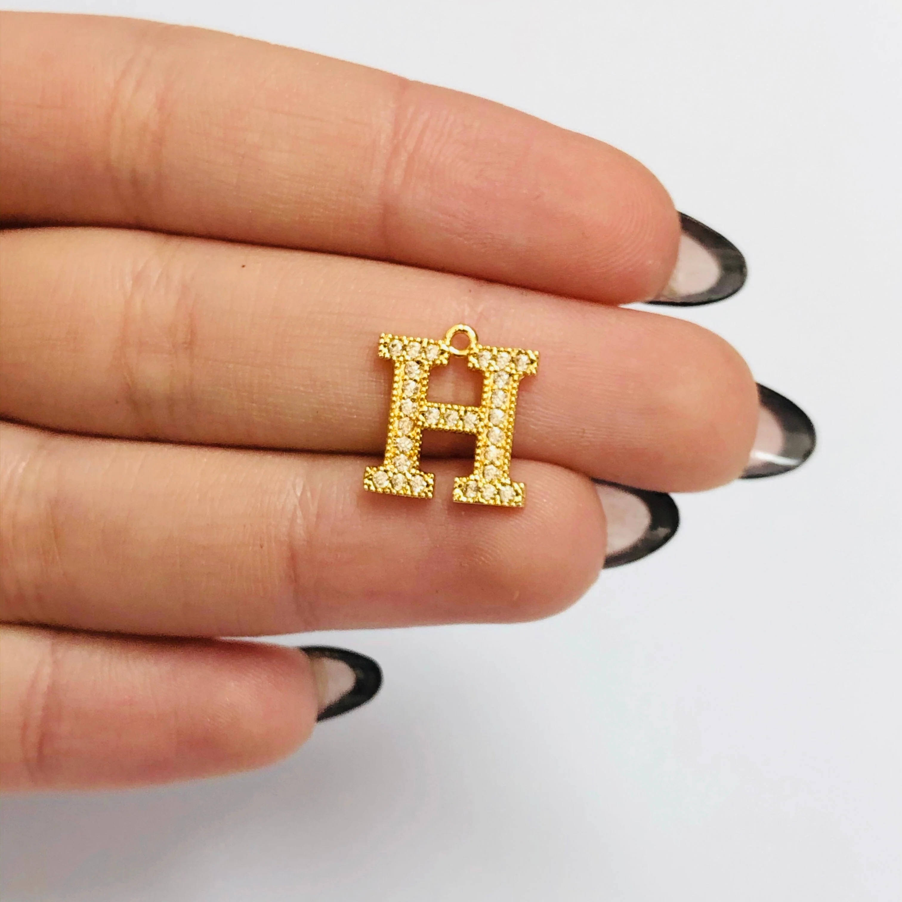 NEW!!! 24Kt Gold Plated Brass Micro Pave Initial Charms - Image 11