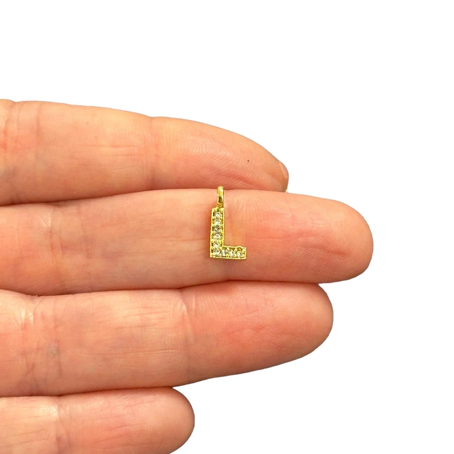 NEW!! 24Kt Gold Plated Brass Micro Pave Initial Charms - Image 11