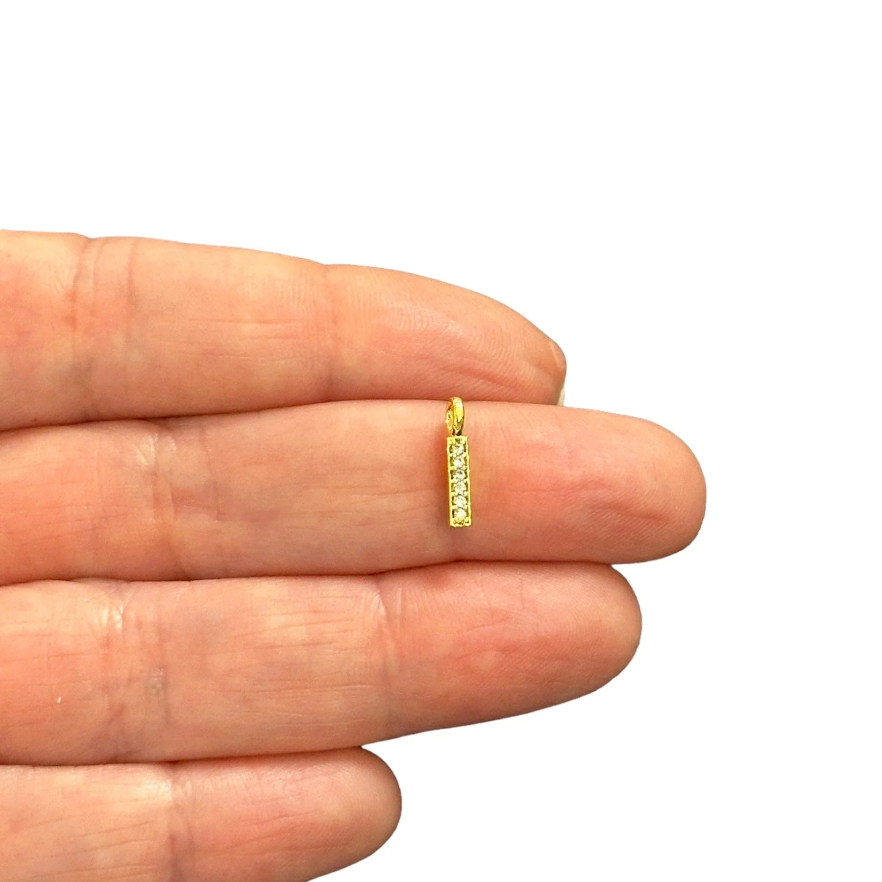 NEW!! 24Kt Gold Plated Brass Micro Pave Initial Charms - Image 8