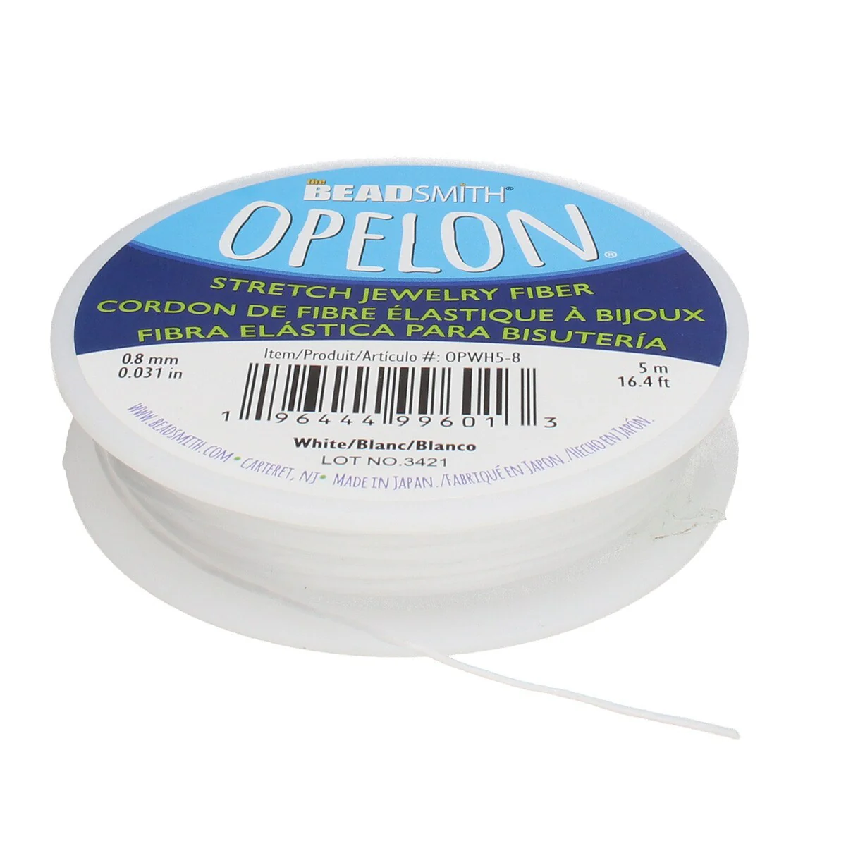 NEW! Best Stretch Cord for Bead Bracelets - Opelon 0.8mm White-5M - Image 4