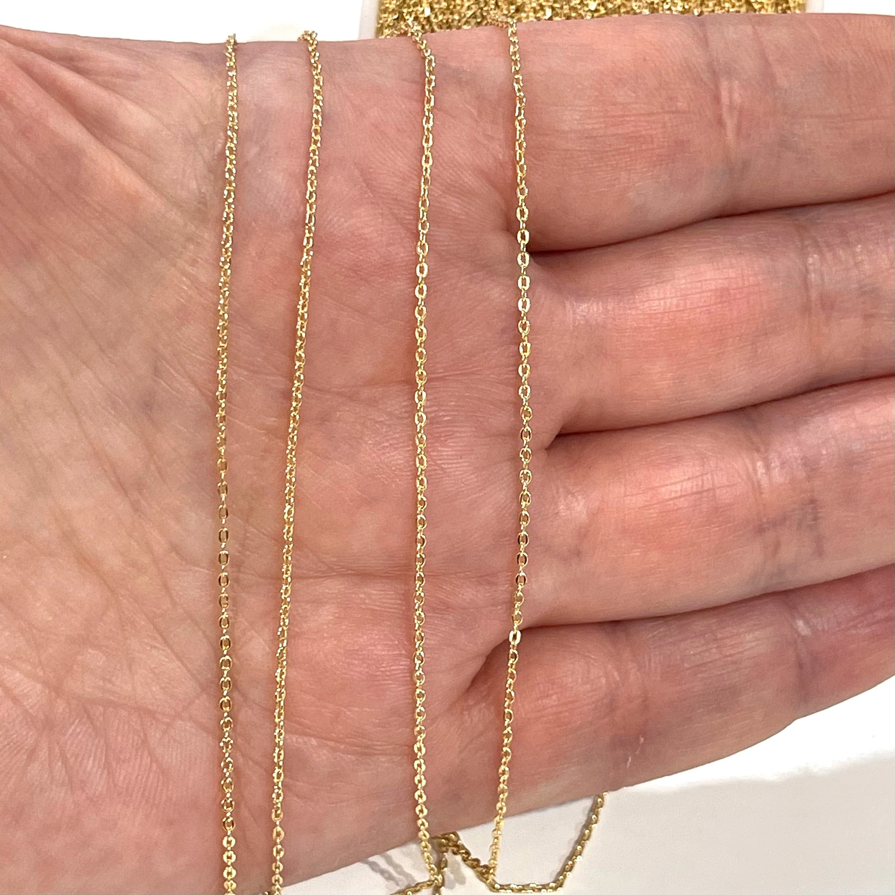 NEW!!!24Kt Gold Plated Cable Chain, Gold Plated Brass Soldered Chain 1mm