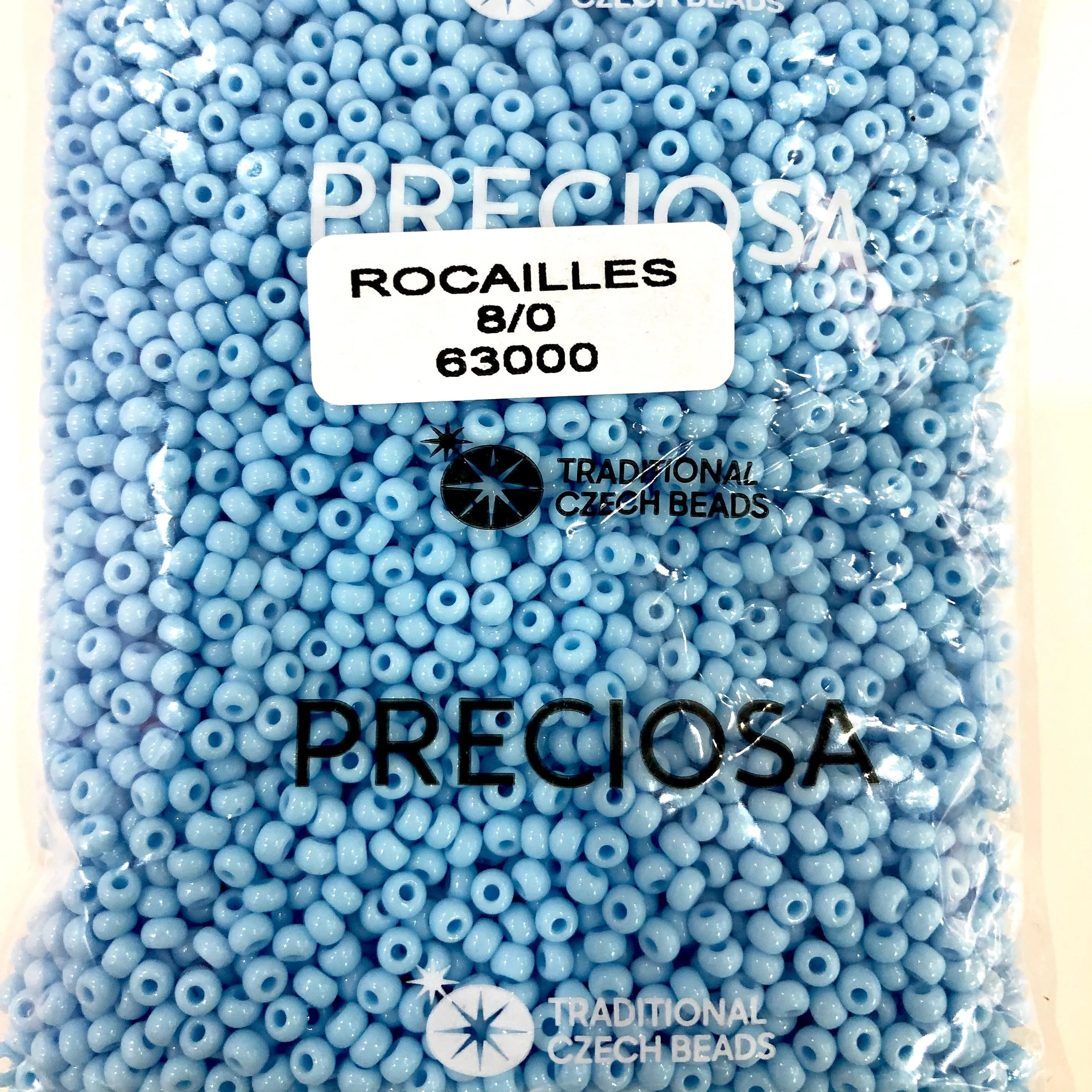 Preciosa  Seed Beads 8/0 Rocailles-Round Hole-100 Gr,63000 Lt. Turquoise - Image 4