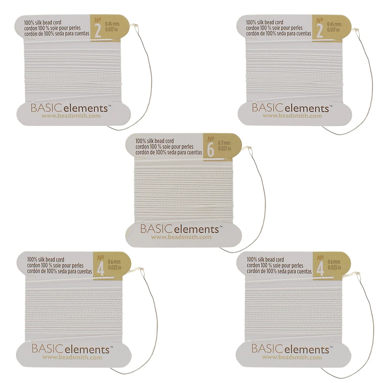 Silk Thread, 100% Silk Bead Cord With Needle,5X2 Meter Assorted Pack -CHSWHASST - Image 2