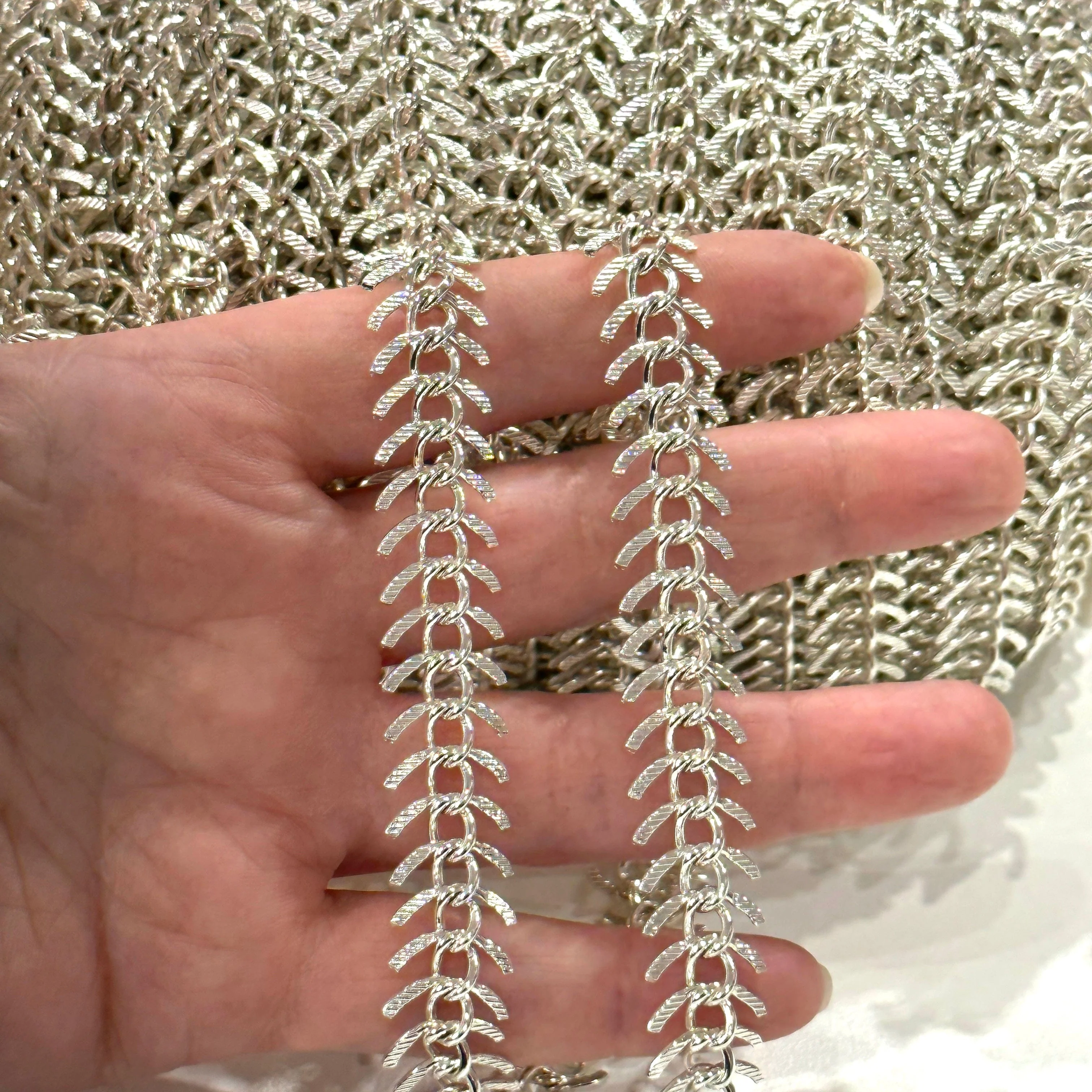 Silver Plated 13x7mm Chevron Chain,