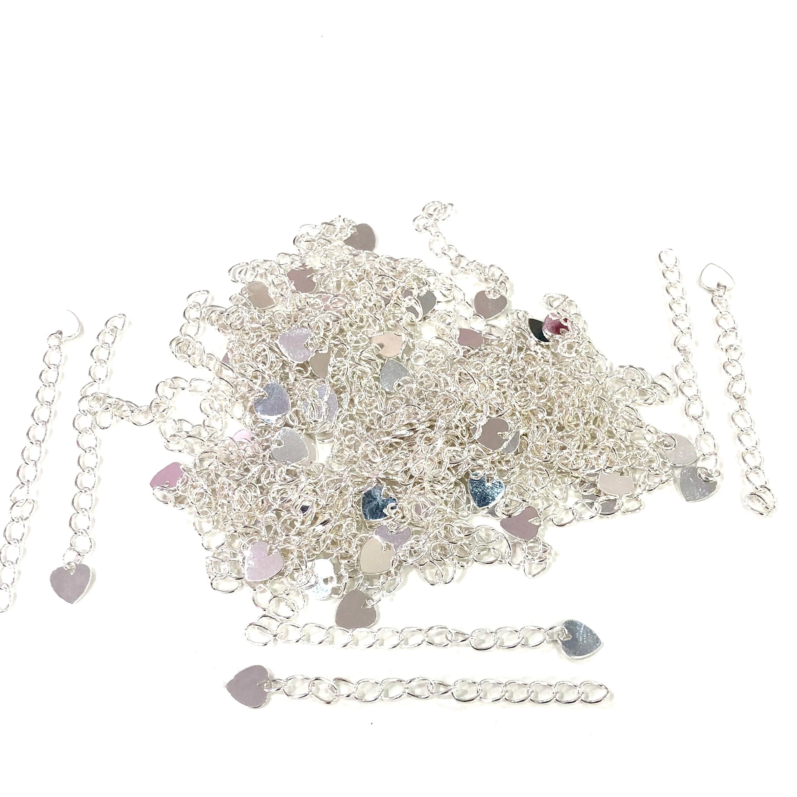 Silver Plated 2 Inch Chain Extender With Heart Charm - Image 2