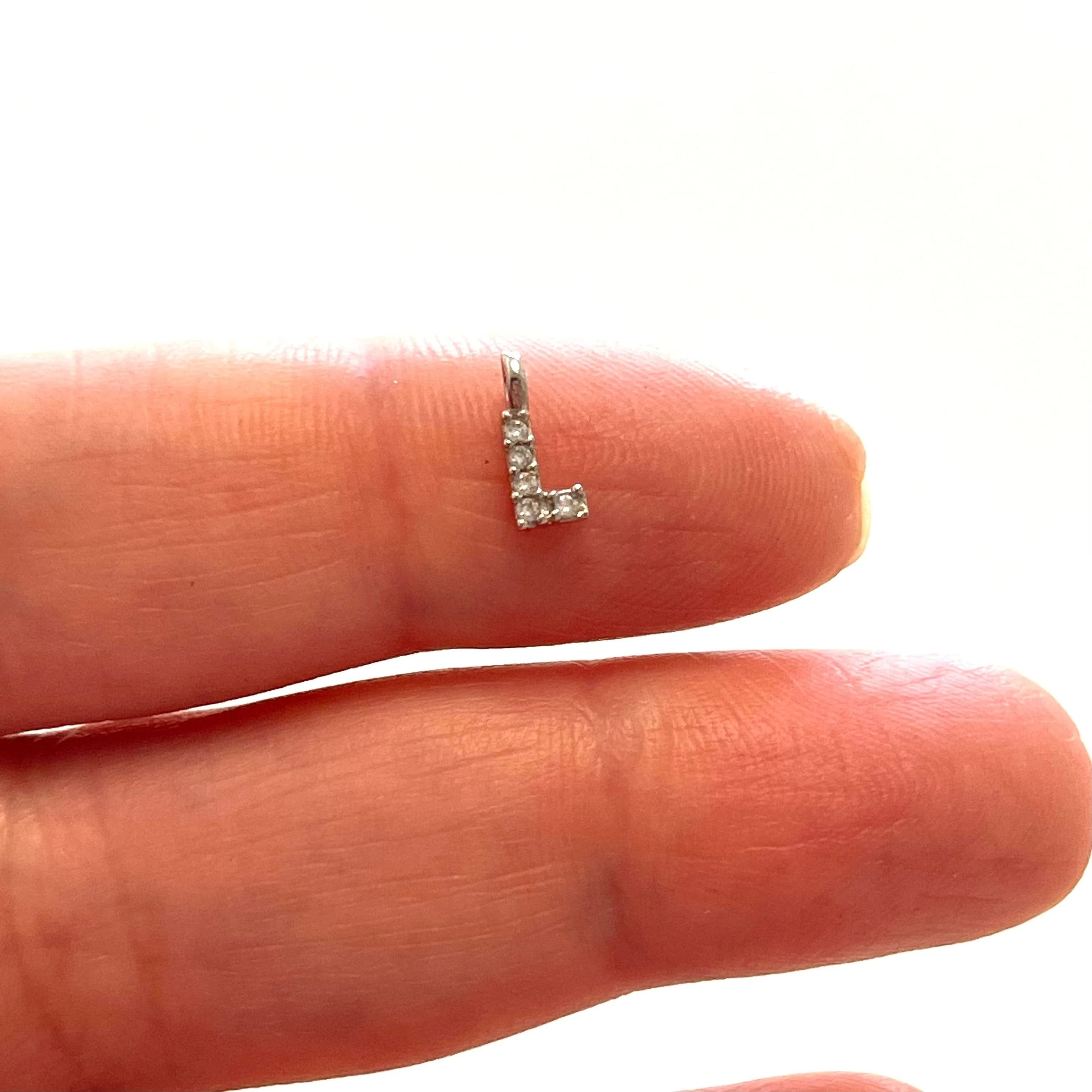 Silver Plated Brass Micro Pave Initial Charms - Image 13