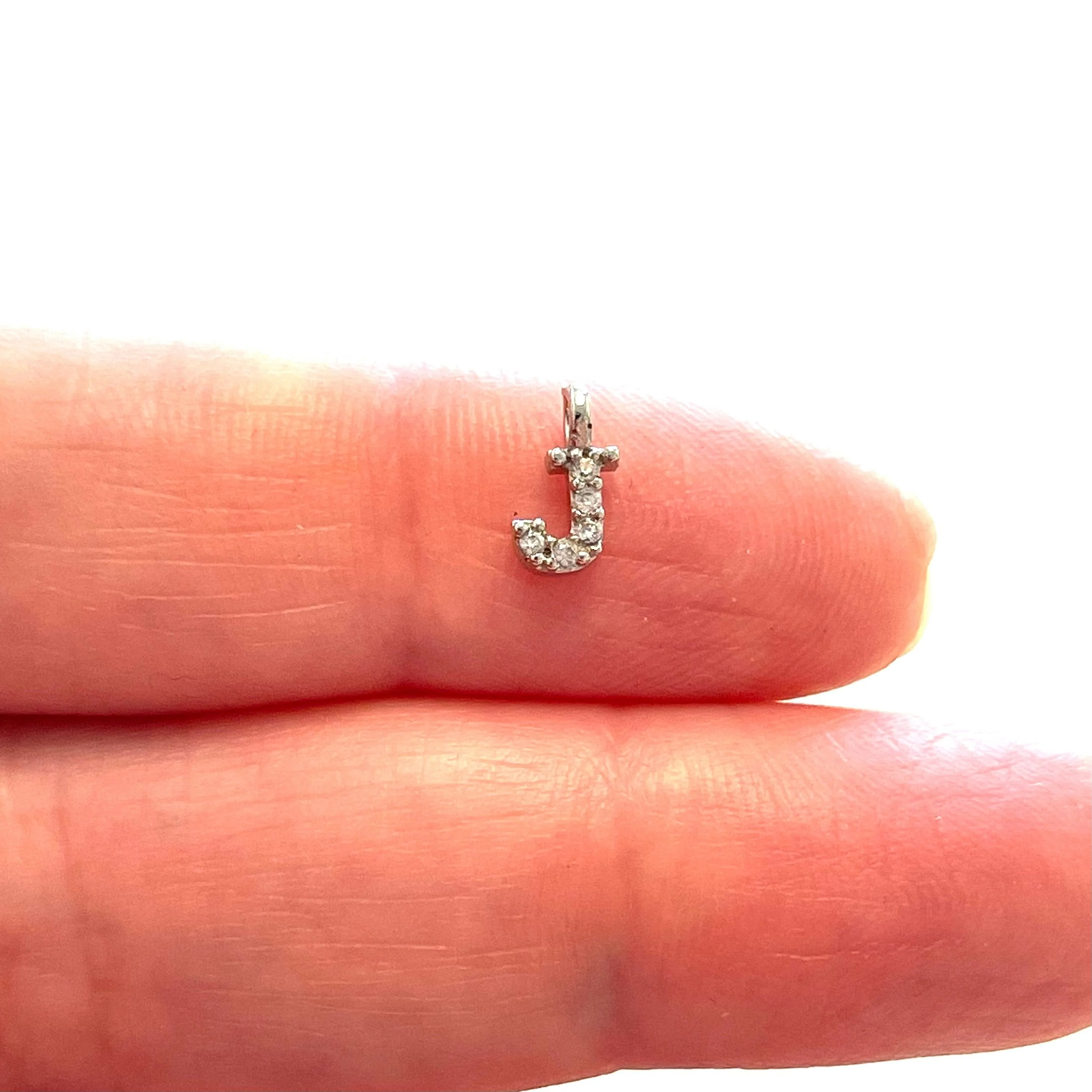Silver Plated Brass Micro Pave Initial Charms - Image 14