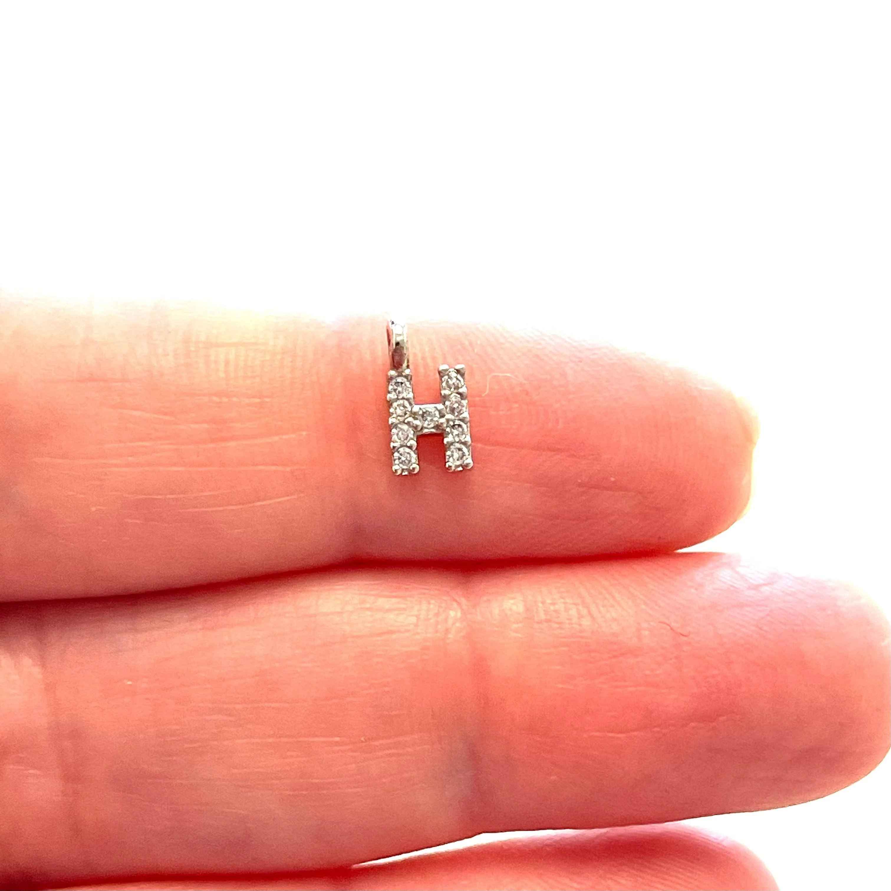 Silver Plated Brass Micro Pave Initial Charms - Image 16