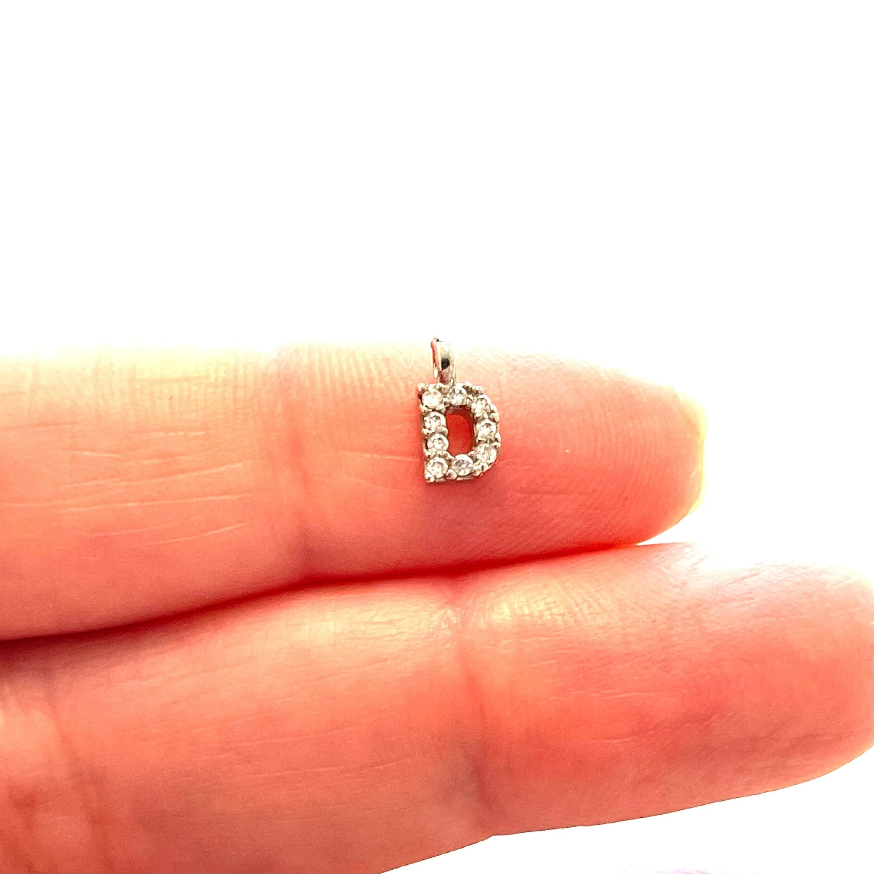 Silver Plated Brass Micro Pave Initial Charms - Image 19
