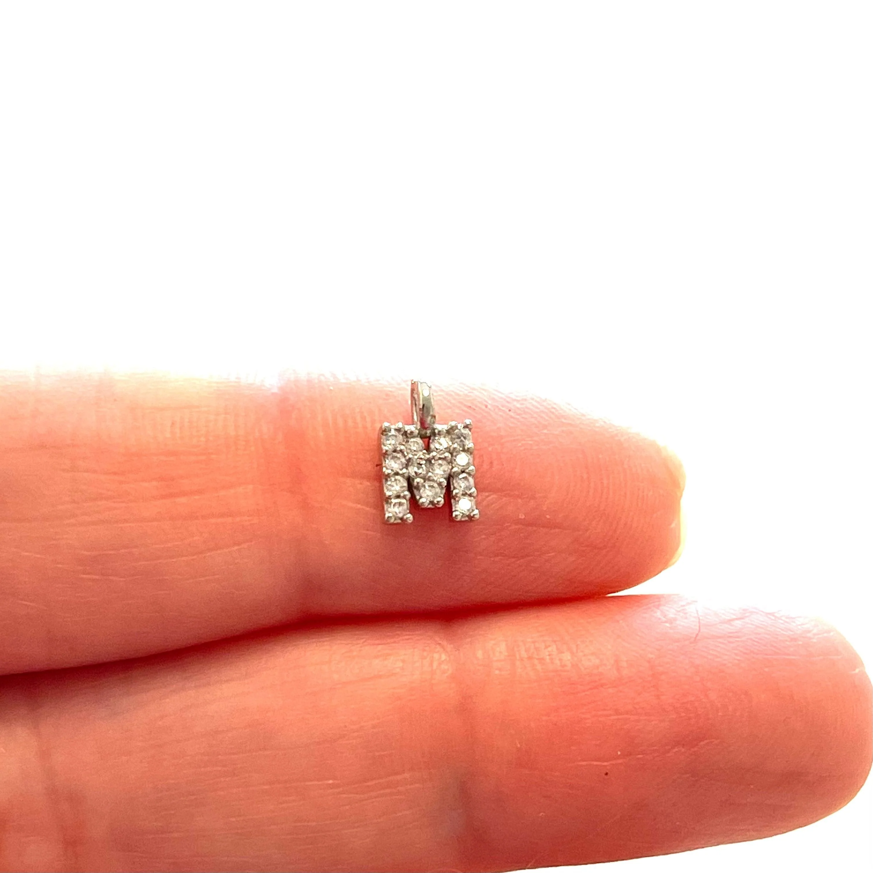 Silver Plated Brass Micro Pave Initial Charms - Image 24