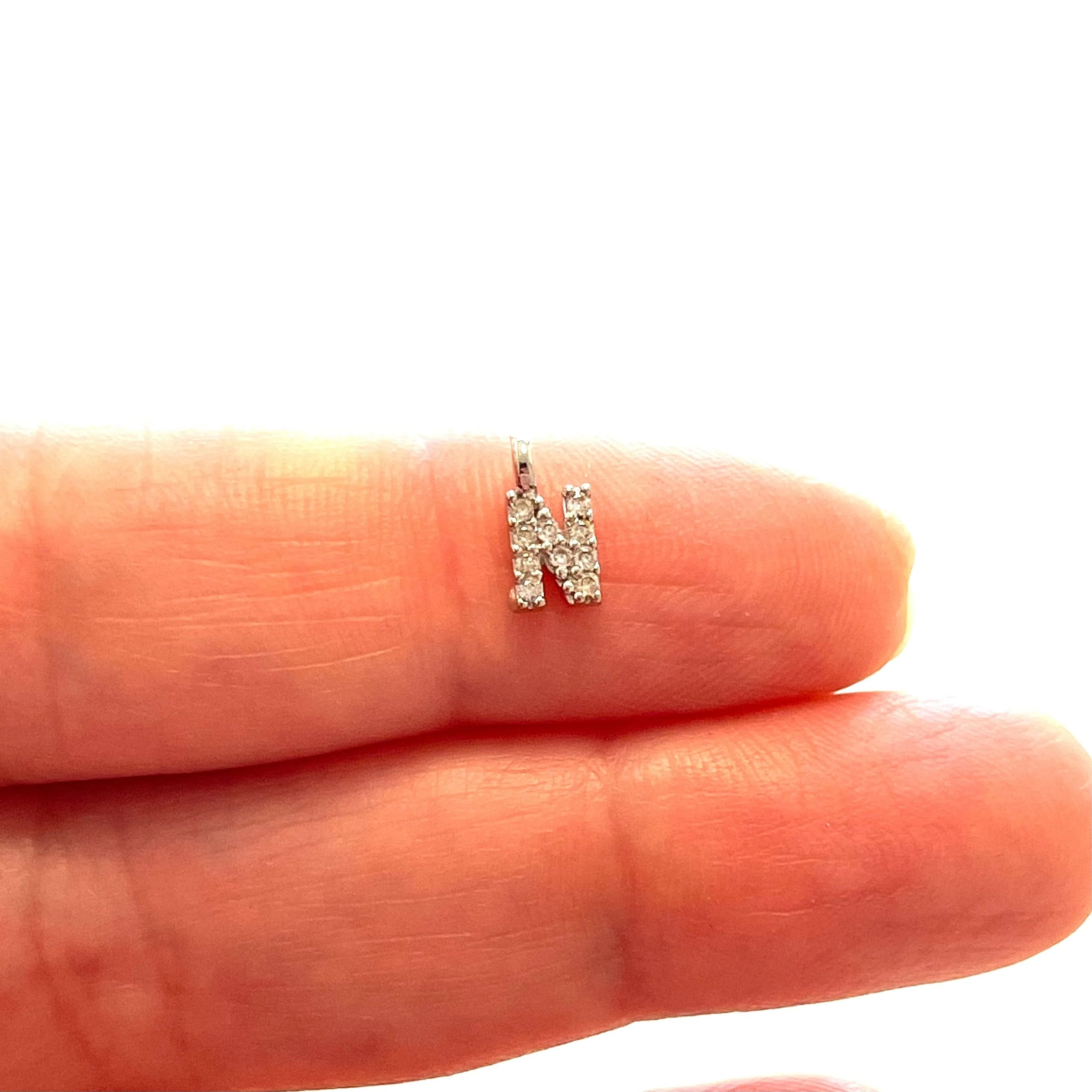 Silver Plated Brass Micro Pave Initial Charms - Image 25