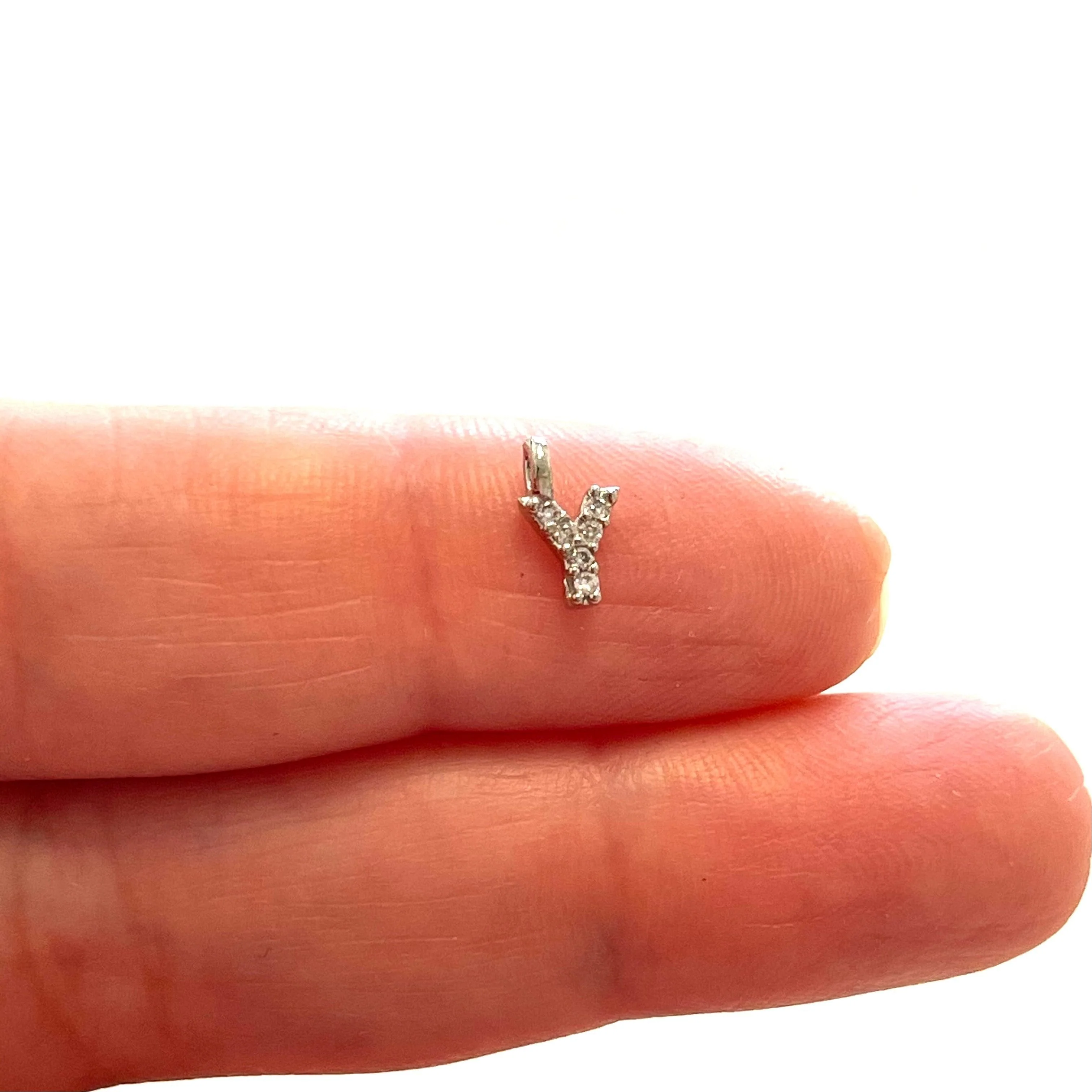 Silver Plated Brass Micro Pave Initial Charms - Image 5