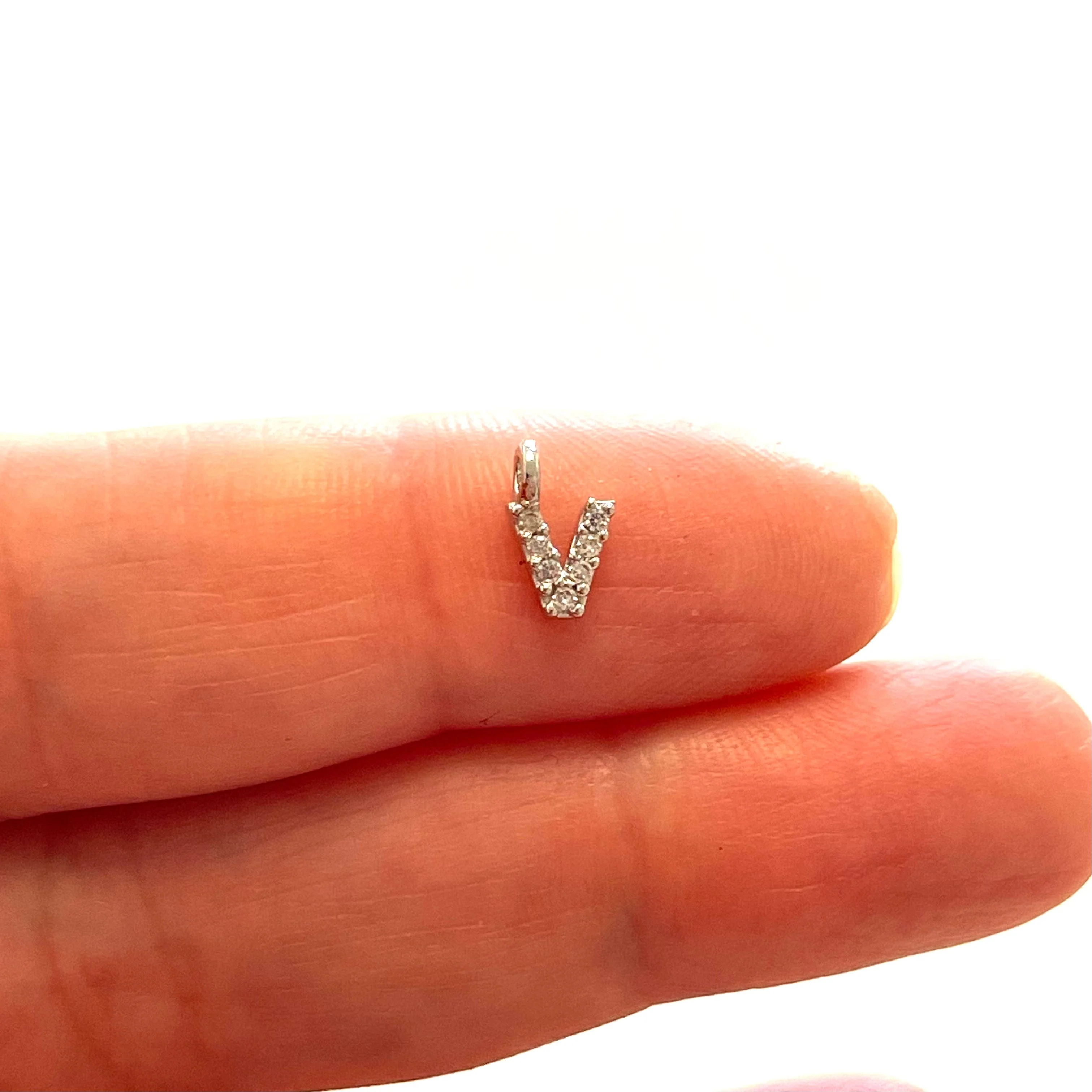 Silver Plated Brass Micro Pave Initial Charms - Image 7