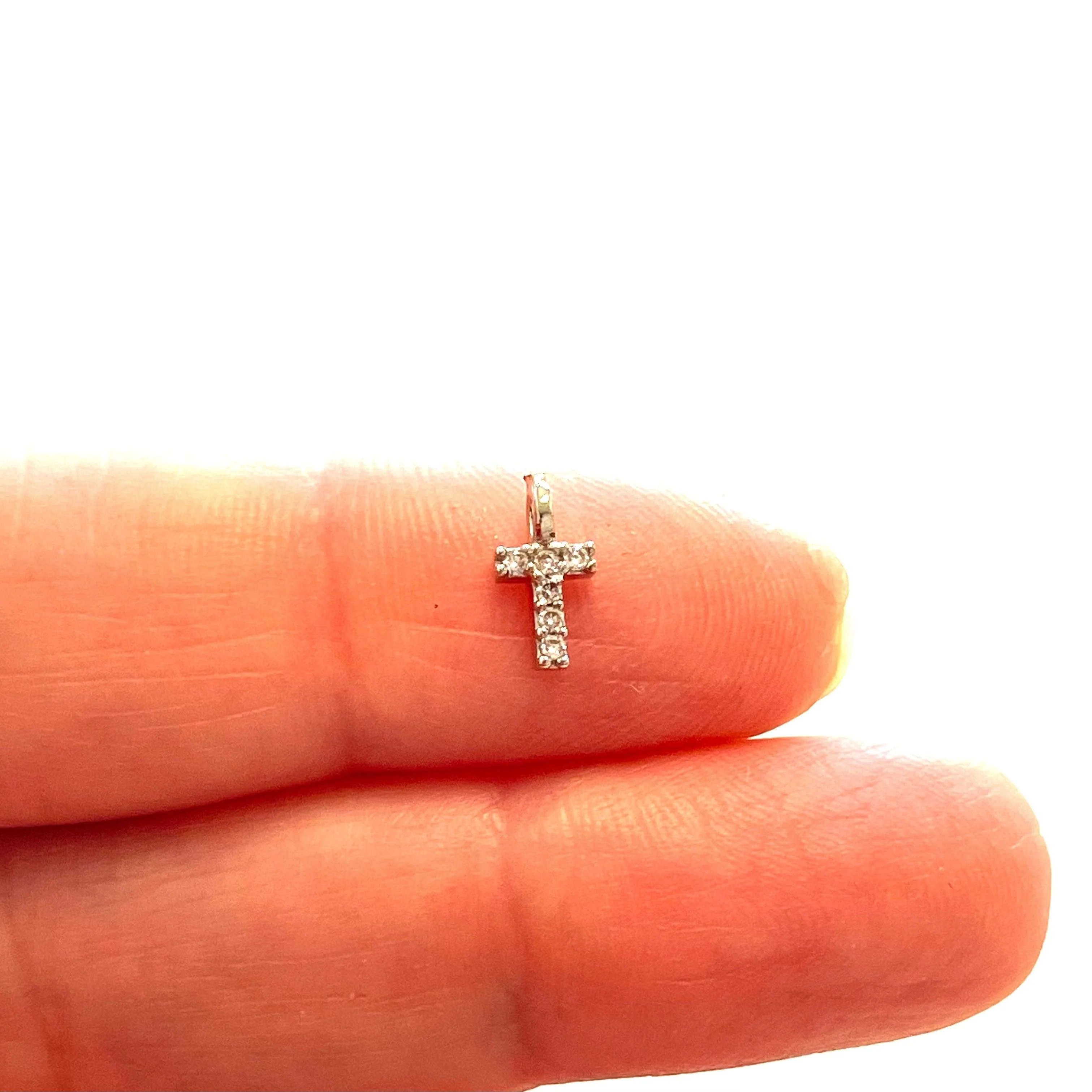Silver Plated Brass Micro Pave Initial Charms - Image 8