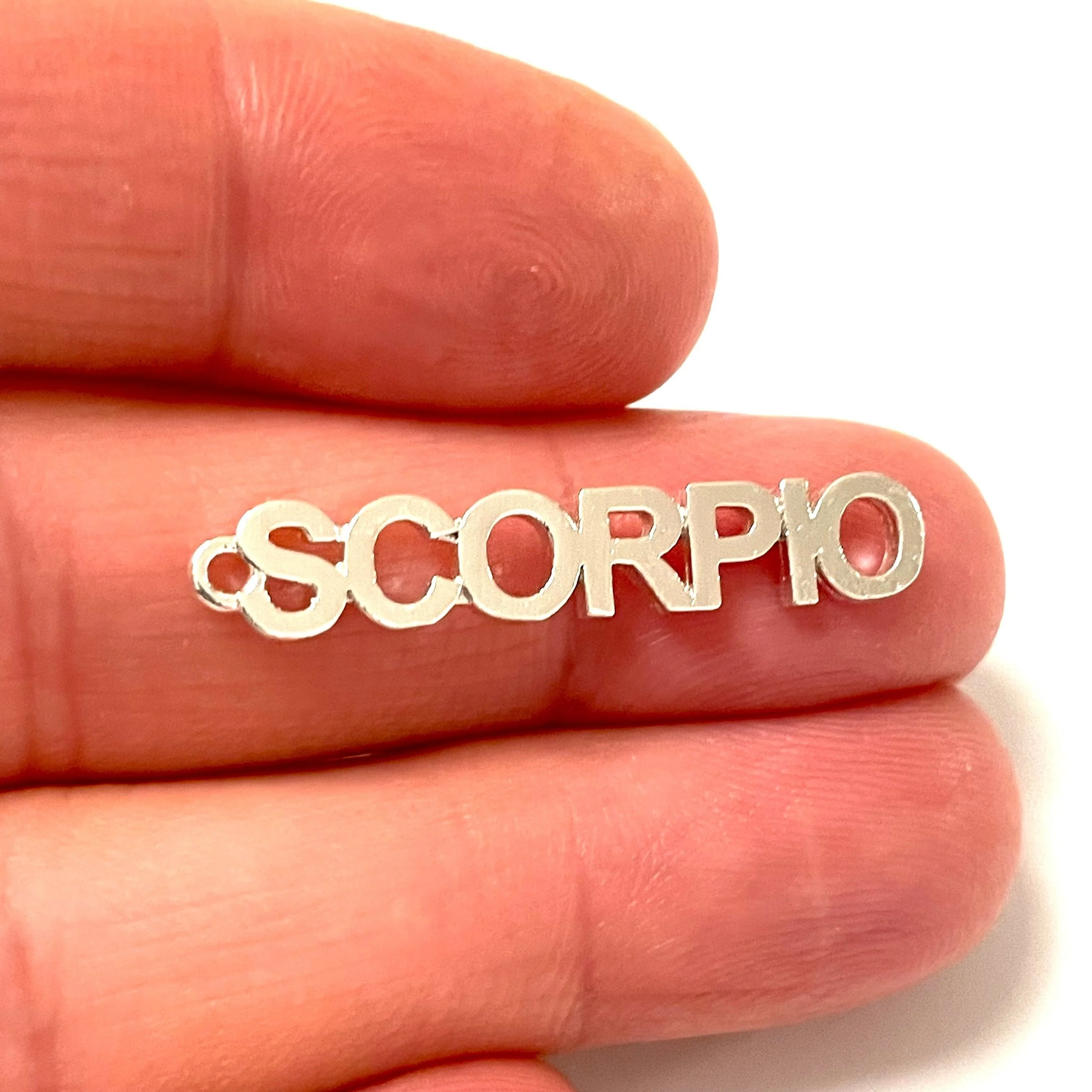 Silver Plated Letter Zodiac Charm, Brass Zodiac Horoscope Sign, - Image 11