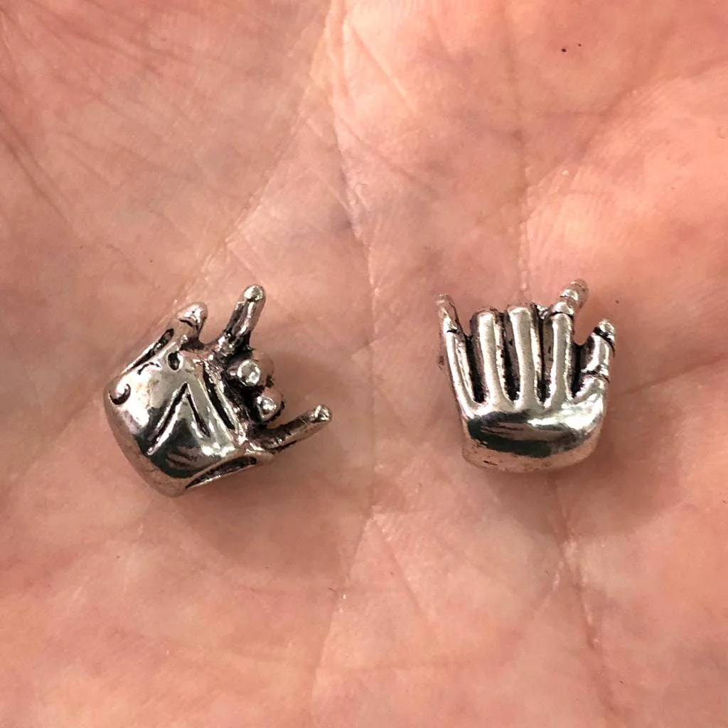 Silver Rock Fingers Pandora Charms, 13x9 mm Silver Rock Fingers Pandora Spacers, 10 pcs in a pack - Image 2