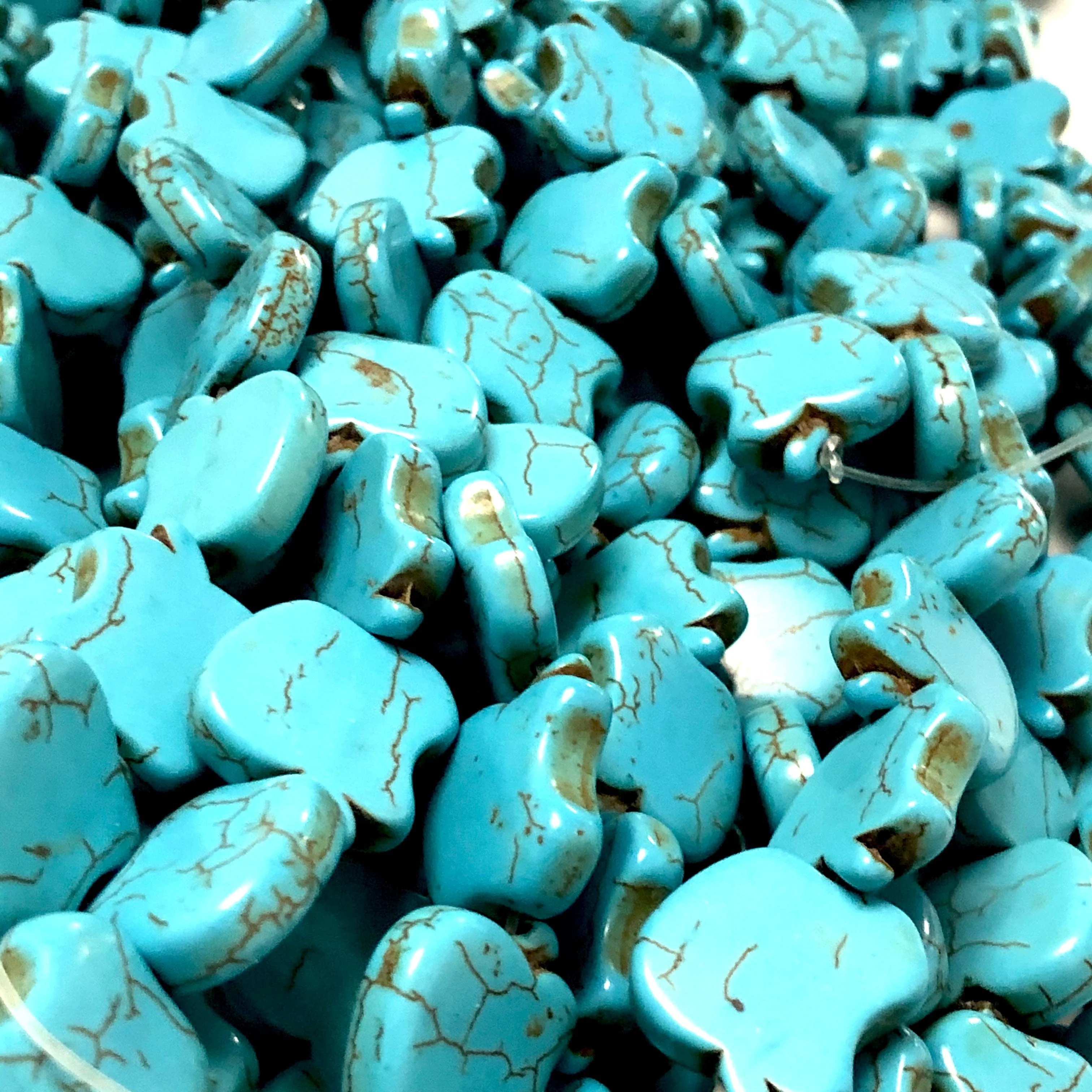 Turquoise Howlite Apple Beads  Apple Shaped Howlite Beads, 22 Beads - Image 3